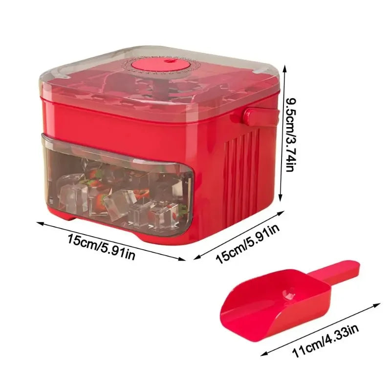 50-Cube Ice Machine Large-Capacity Double-Layer Ice Cube Machine with Easy-To-Press Lid Reusable Food Grade Ice Cube Mold