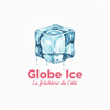 Globe Ice - Glaçon bleu, écriture rose
