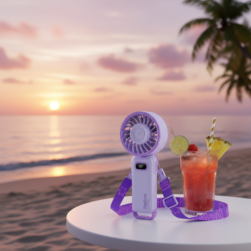 Ventilateur – Coucher de Soleil & Cocktail